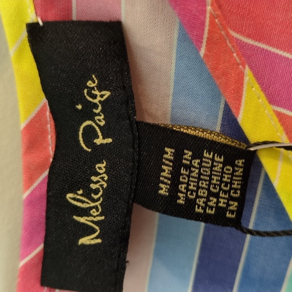 Melissa Paige Rainbow Stripe Swing High Low Hem Tank Top Women's Medium NWT - Picture 2 of 16